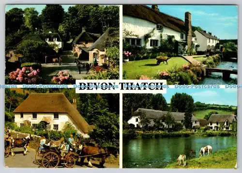D333091 Devon Thatch. Cockington Forge. in der Nähe von Torquay. Typisch Devon. Reetgedeckte Ho