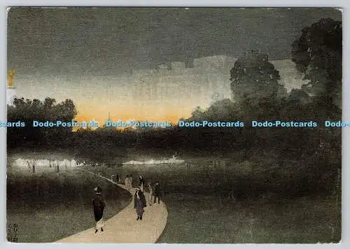 D327916 Buckingham Palace aus Green Park 1929. Lithographie von Yoshio Markino. Ja