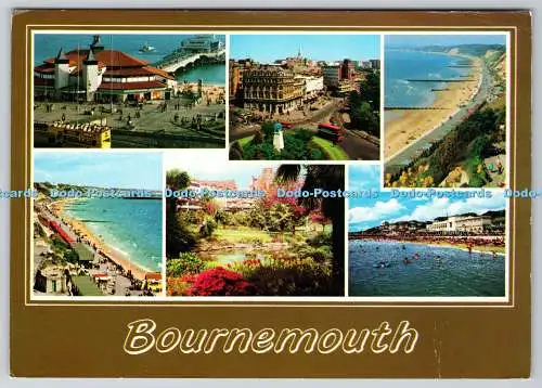 D333121 Bournemouth. Blick auf die Stadt. Promenade. Strand. John Hinde Ltd. Multi