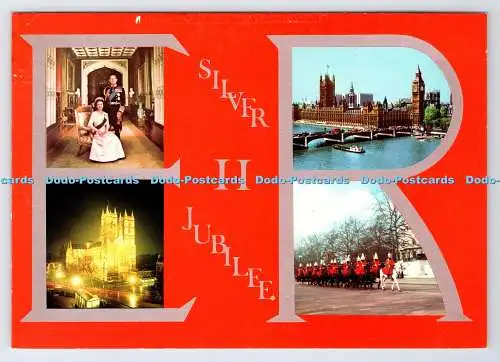 D335882 E.R. II. Silberjubiläum. Westminster Abbey. Fotopräzision. Farbmast