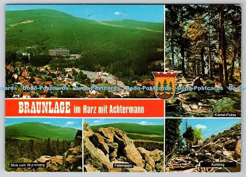D333320 Braunlage im Harz mit Achtermann. Kamel Fichte. Blick zum Wurmberg. Fels