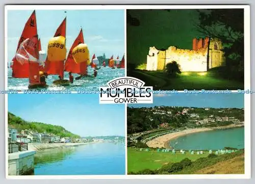 D328131 Mumbles Head. Oystermouth Castle. Direkt am Meer. Langland Bay. Gower. Wales.