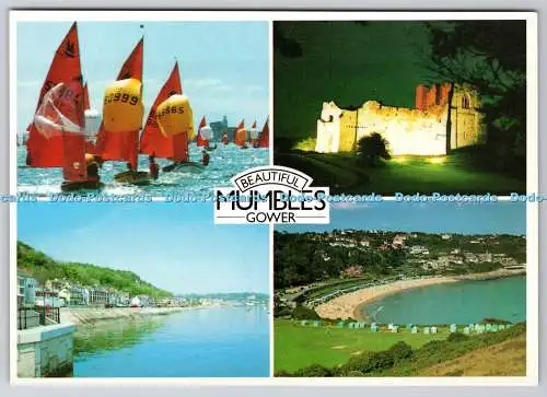 D328146 Mumbles Head. Oystermouth Castle. Direkt am Meer. Langland Bay. Gower. Wales.