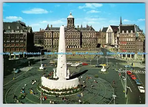 D328153 Amsterdam. Holland. Damm mit Königspalast und Nationaldenkmal. Gebr. S