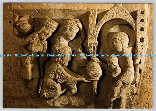 D333354 Kathedrale d Autun. L Adoration des Mages. Chapiteau XII s. Gaud