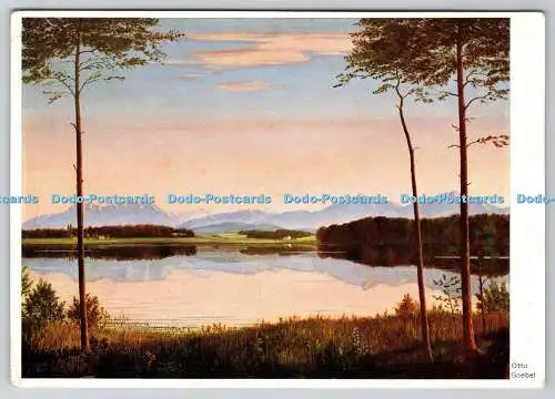 D328164 Otto Goebel. Noch Ruht der See. Farbigen Franz Hanfstaengl Druck. Munch