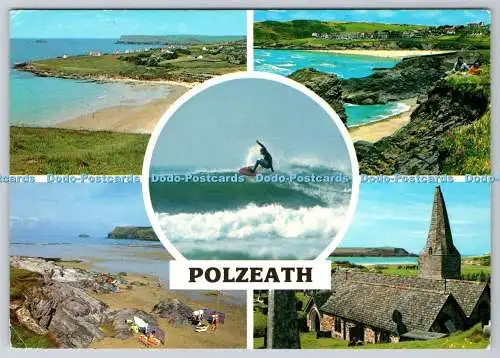 D328165 Polzeath. Cornwall. John Hinde Ltd. PM Newquay. 1987. Multi View