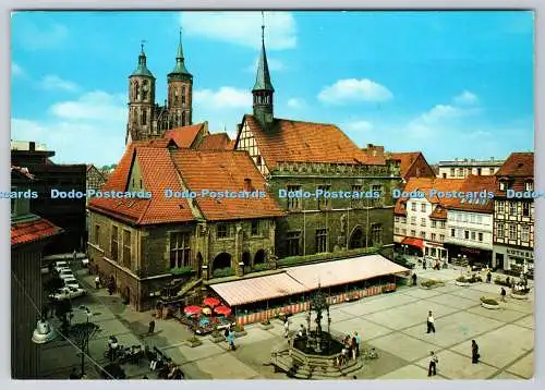 D328167 Univarsitatsstadt Göttingen. Ganselieselbrunner. Rathaus und Johanniskir