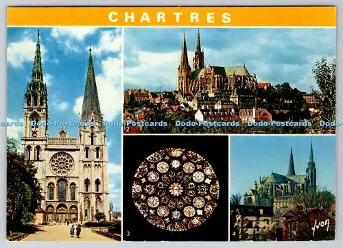D333369 Chartres. Fassadenprinzip. Vue d Ensemble de la Cathedrale. Rose Sud.
