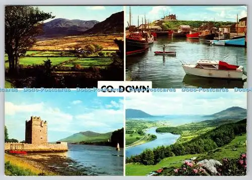 D333405 Co. Down. Vier Ansichten der Stadt. John Hinde Ltd. Multi View