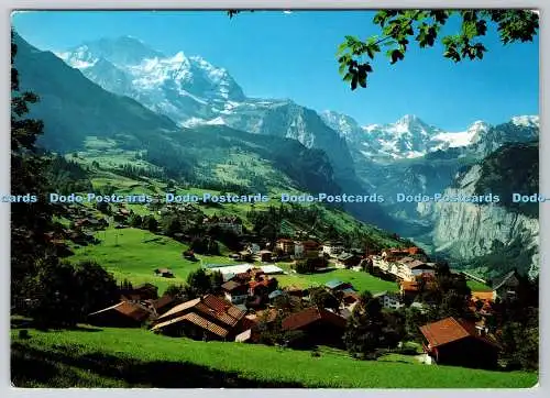 D328238 Schweiz. Wengen mit Jungfrau und Breithorn. Verlag Photoglob AG. Zur