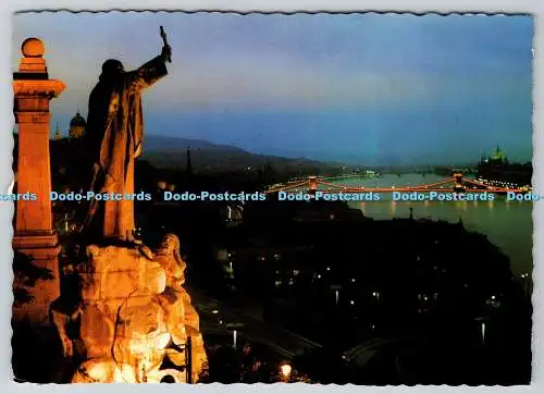 D330833 Budapest. Ansicht mit St. Gellert Statue. Alap Kiadovallalata. MTI. Rado L