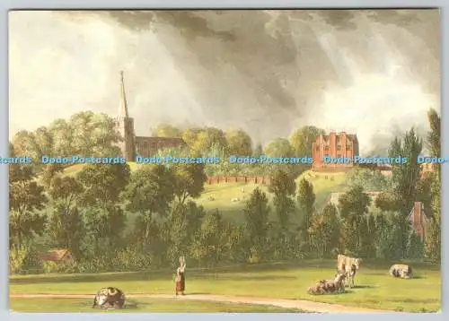 D333538 Eggenkirche und Schule. Ackermann Print. J. Arthur Dixon