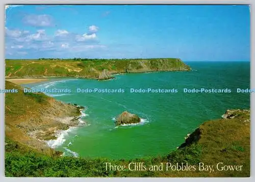 D328352 Three Cliffs and Pobbles Bay. Gower. J. Salmon Ltd. Sevenoaks. Kent