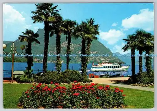 D328498 Lugano. Paradiso. Lungolago con monte Bre. Beccarelli Mirto Lugano Cassa