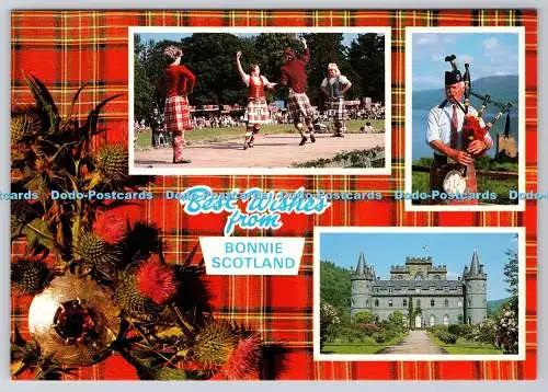 D328526 Beste Wünsche von Bonnie Scotland. E. T. W. Dennis. Scarborough. Postkarte