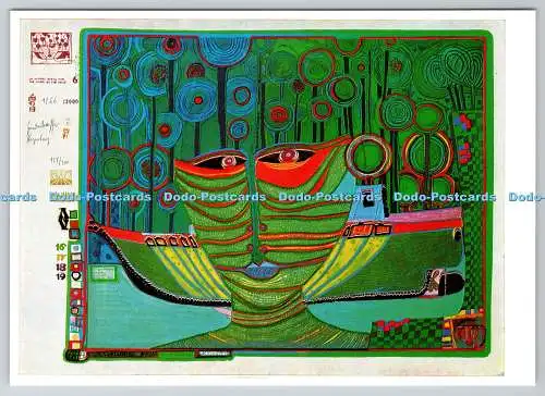 D333725 Columbus Regentag in Indien. Friedensreich Hundertwasser. Ars Viva Mappe