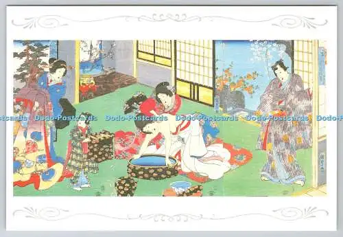 D333738 Eine Szene routinemäßiger Arbeiten von Freizeitfrauen in Edo Jo Castle. Kunisada Uta