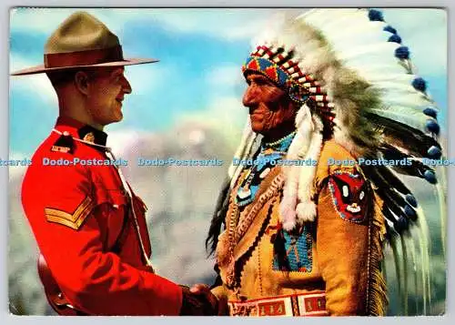 D328554 Mountie und Indianerhäuptling sitzender Adler. Traveltime Produkt. Vancouver. 1