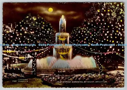 D331122 Brighton. Alte Steine Gärten bei Nacht. A. W. Wardell. RP. 1960
