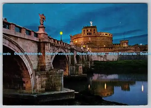 D328609 Italien. Roma di Notte. Brücke und Engelsburg. FOTO 1974. Italienische