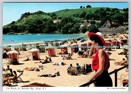 D331248 C.I. Trikot. St. Brelade Bay. Der Strand. John Hinde. E. Ludwig