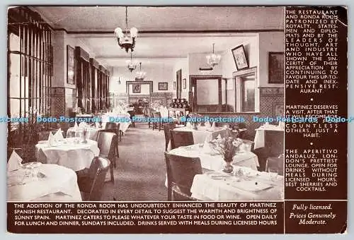 D331254 London. Spanisches Restaurant Martinez. Postkarte