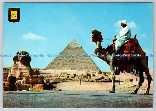 D333980 Gizeh. Die Große Sphinx- und Kephren-Pyramide. Dar El Kitab el Guedid. G.A