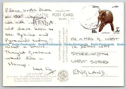 D333981 Gizeh. Die Große Sphinx- und Khephren-Pyramide. Lehnert und Landrock. Kurt