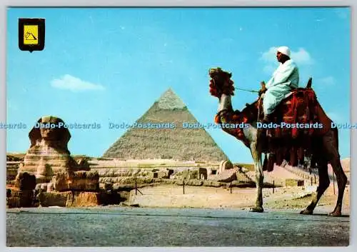 D333984 Gizeh. Die Große Sphinx- und Kephren-Pyramide. Dar El Kitab el Guedid. G.A