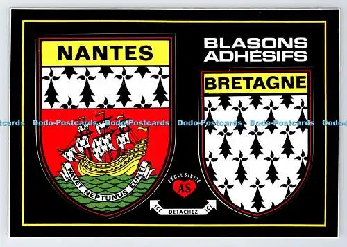 D338034 Nantes. Blasons Klebstoffe. Bretagne. Artaud Freres. As De Coeur