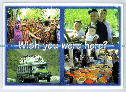 D336126 Wish You Were Here. Usbekische Tänzer. Zentralasiatische Familie. Multi View
