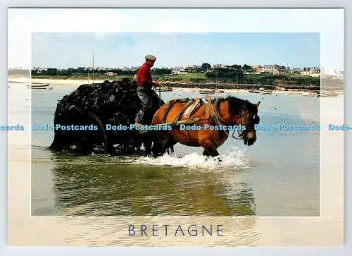 D338073 Bretagne. Eine Ladung Algen. Wagenheber