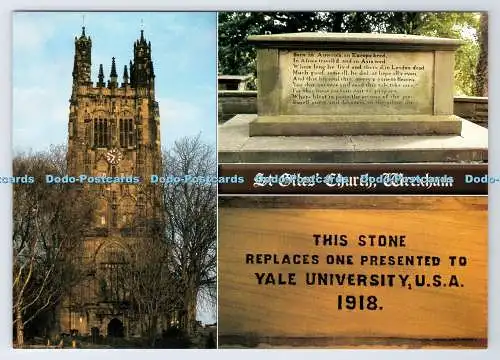 D338076 Wrexham. Kirche St. Giles. Das Grab von Elihu Yale. Ron Bentley. Brian Ro