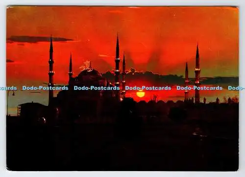 D336214 Türkei. Istanbul. Sonnenuntergang hinter der Blauen Moschee. Ercan Guneri