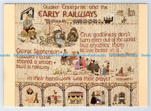 D338139 Frühe Eisenbahnen. Panel D7 des Quäker-Wandteppichs. Lithographie