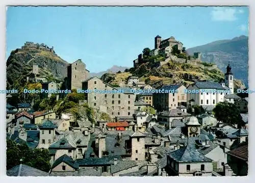 D336224 Sion. Vue Generale Avec le Chateau de Tourbillon et l Eglise de Valere.