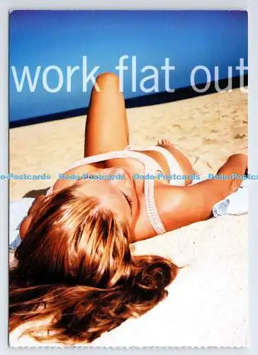 D338194 Work Flat Out. Postkarte