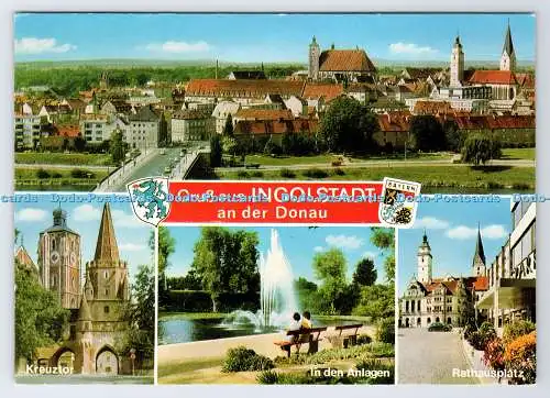 D338322 Gruss aus Ingolstadt an der Donau. In Den Anlagen. Schoning. Gebruder Sc