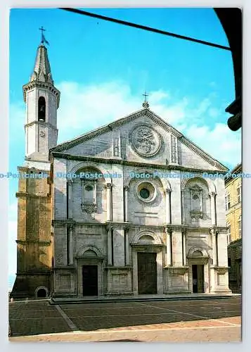 D338354 Pienza. Domfassade mit Glockenturm. Pama Graphicolor. Martini Brun