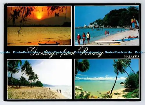 D338392 Grüße aus Penang. Malaysia. Sonnenaufgang am Gurney Drive. Landhöhe