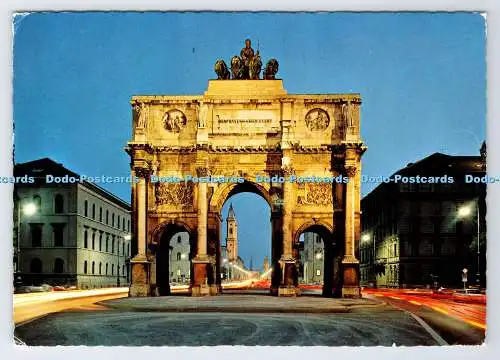 D336478 München. Siegestor. Mit Ludwigskirche. Hans Huber