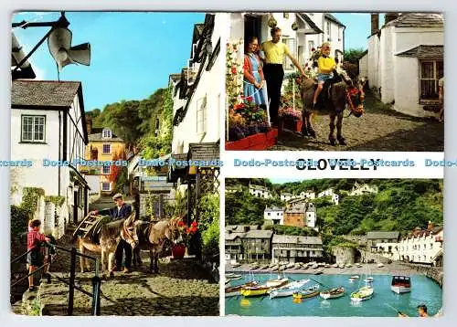 D336541 Clovelly. Der Hafen. John Hinde. PM. Bideford. 1963. Multi View