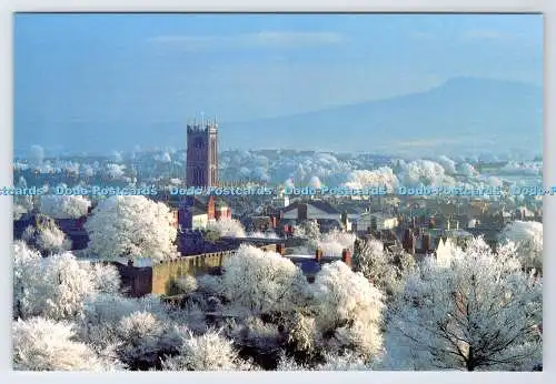 D338516 Ludlow. Eine dichte Frostdecke an Heiligabend. Eine Katzenschnurrhaare Karte.