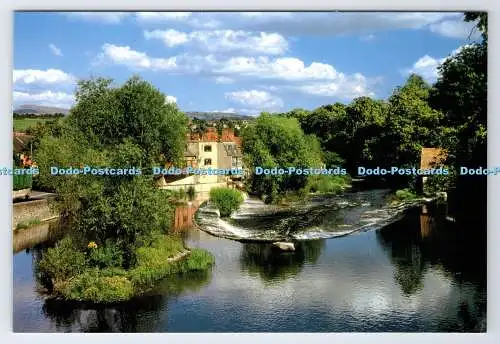 D338523 Ludlow. Das Hufeisenwehr. Von der Ludford Bridge. Eine Katzenschnurrhaare Karte. Ab