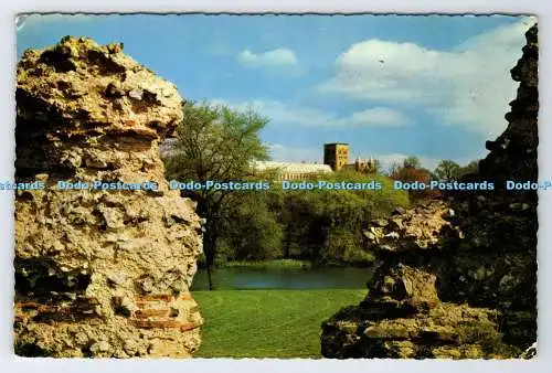 D336616 Römische Mauer und Abtei St. Albans. Colour Master. Fotopräzision