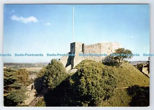 D338605 Isle of Wight. Carisbrooke Castle. Der Bergfried und Vorhang von S.W. Minis