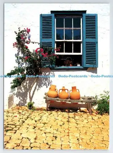 D338707 Fenster. Blumen. Mittelmeer. Dreiecksposten. Jaume Serrat