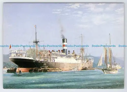 D338974 Trinidad. Das Harrison Line Passagierschiff Inanda im Hafen von Spanien. Kraut