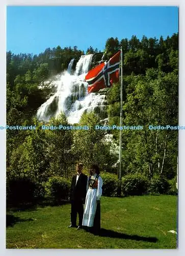 D338983 Norwegen. Tvindefoss Wasserfall. Von The Voss. Stalheim. Tvinde Camping. Arn